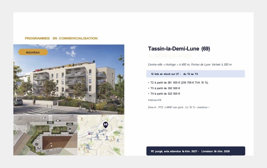 Annonces CROIXROUSSE : Apartment | TASSIN-LA-DEMI-LUNE (69160) | 42 m2 | 239 708 &euro; 